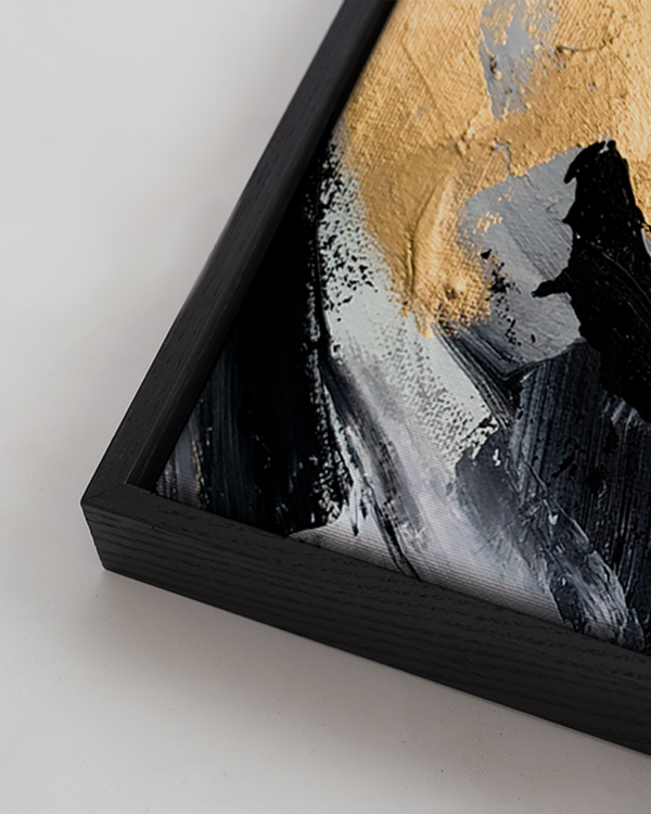 Liv Corday Abstract Black And Gold Paint