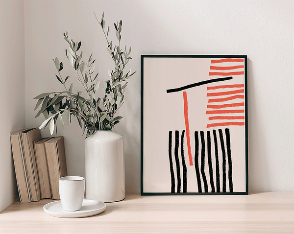 Liv Corday Abstract Black And Orange