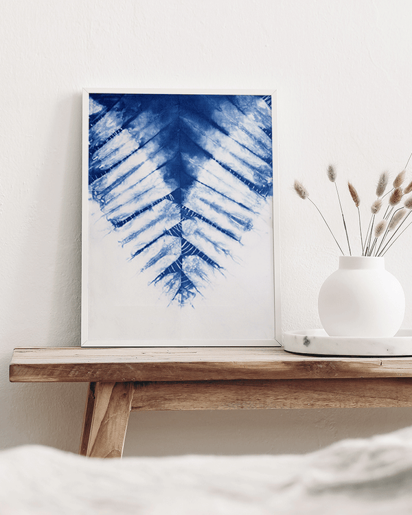 Liv Corday Abstract Blue Leaf