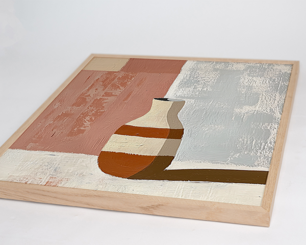 Liv Corday Abstract Brown & Beige Vase