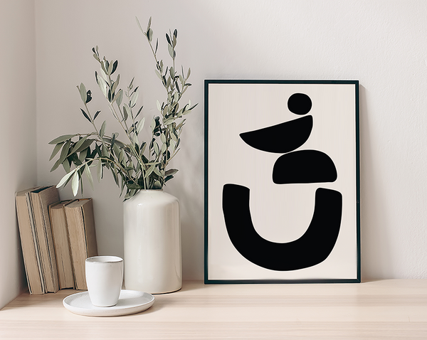 Liv Corday Abstract Geometric Black & Creme