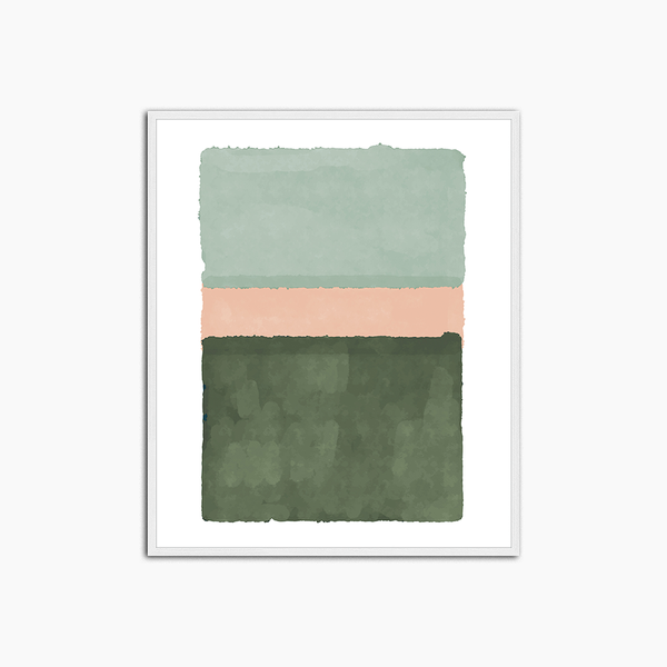 liv corday Abstract in Green and Salmon Pink