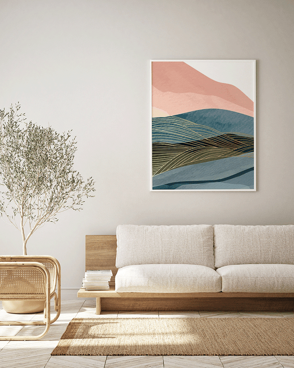 Liv Corday Abstract Landscape With Pink