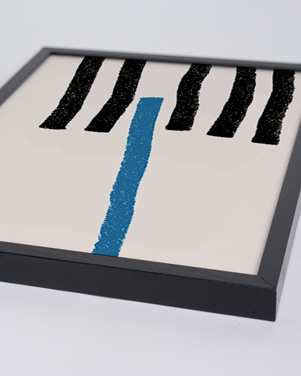 Liv Corday Abstract Lines Black & Blue