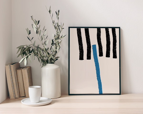 Liv Corday Abstract Lines Black & Blue