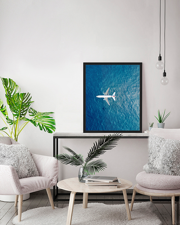 Liv Corday Airplane Flies Over The Sea