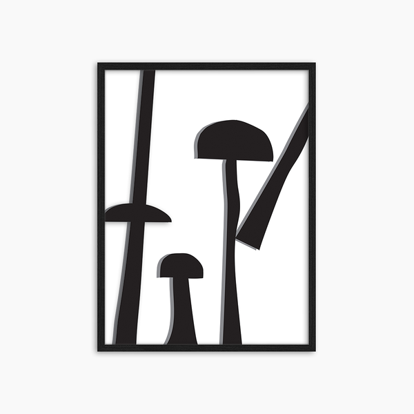 liv corday Black and White mushrooms