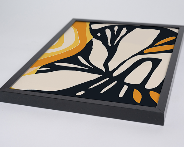 Liv Corday Black & Apricot Abstract Art