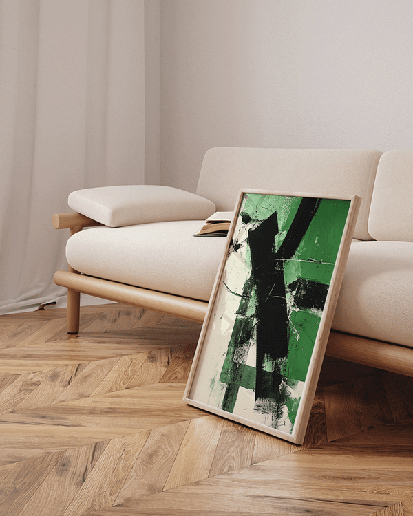 Liv Corday Black & Green Abstract Art