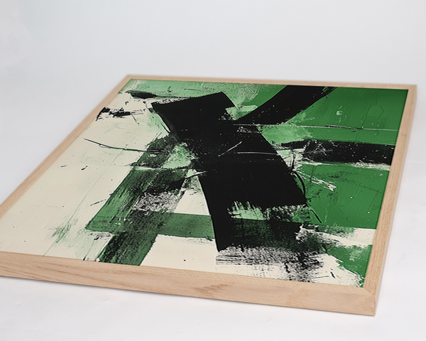 Liv Corday Black & Green Abstract Art