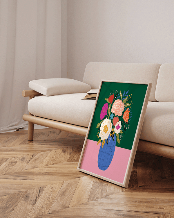 Liv Corday Flowers In Blue Pot