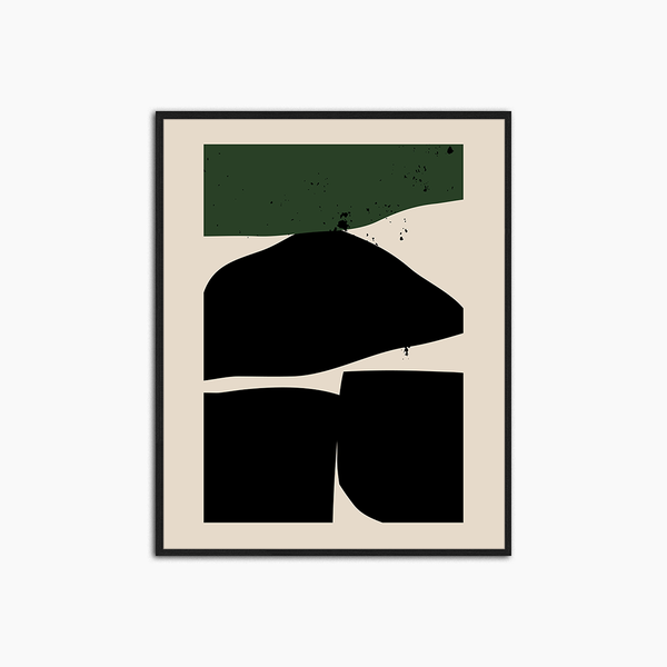 liv corday Geometrical Abstract Black & Green