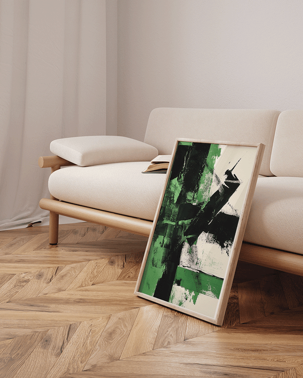 Liv Corday Green & Black Abstract Art