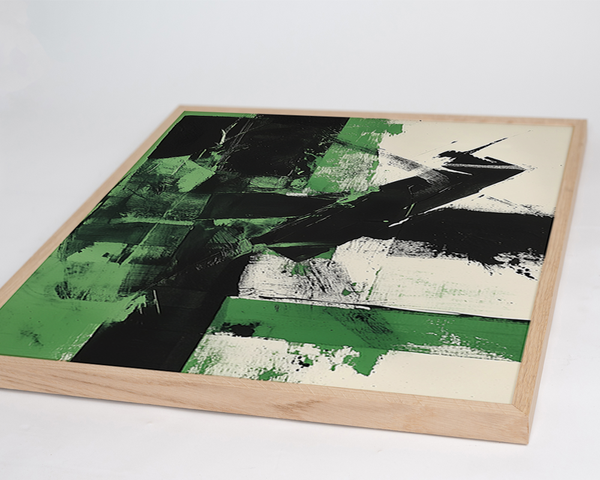Liv Corday Green & Black Abstract Art