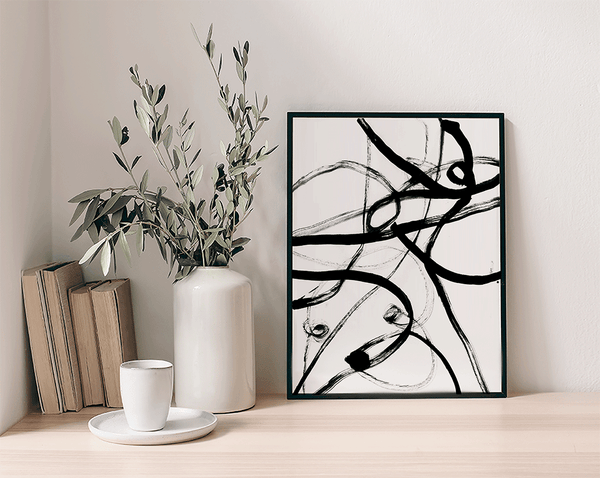 Liv Corday Linear Abstract Black
