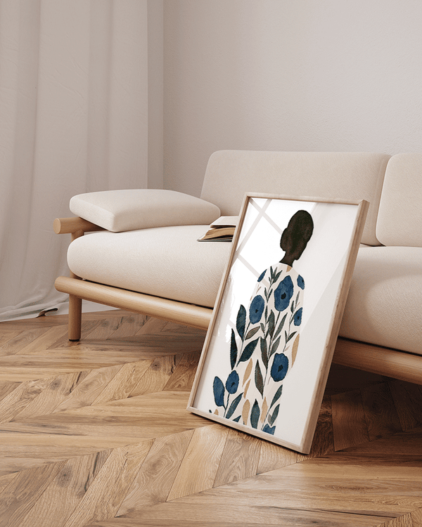 Liv Corday Minimalist Blue Flowers