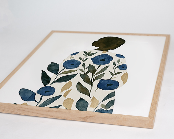 Liv Corday Minimalist Blue Flowers