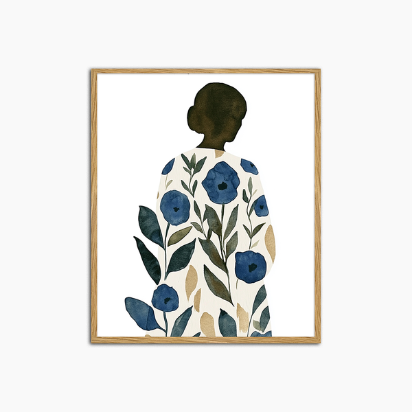 liv corday Minimalist Blue Flowers