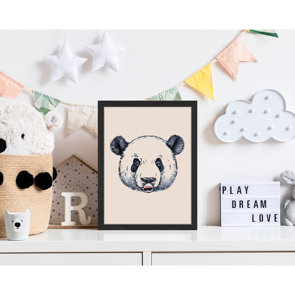 Liv Corday Panda Water And Ink Drawing