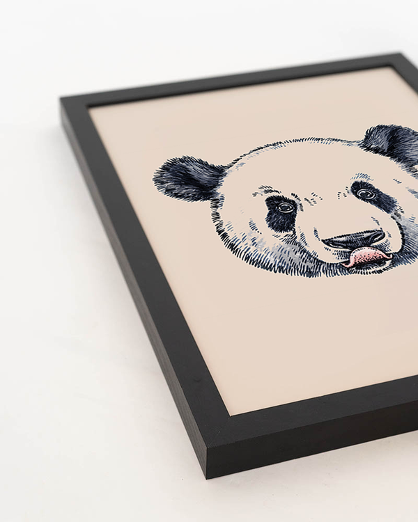 Liv Corday Panda Water And Ink Drawing