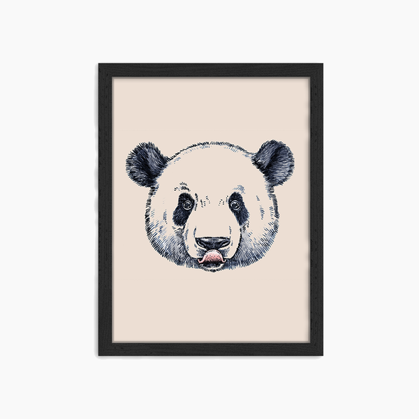 liv corday Panda Water and Ink Drawing