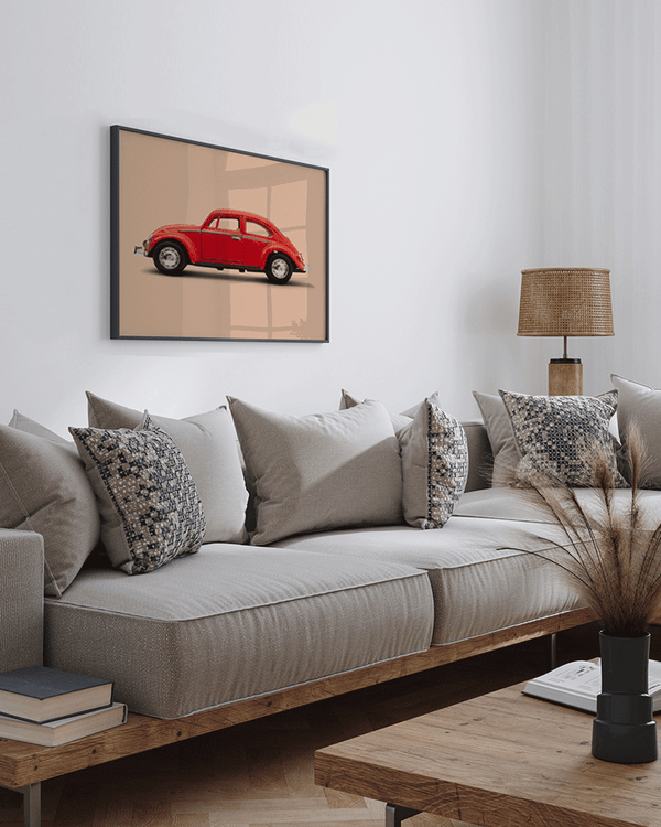 Liv Corday Red Vintage Car With Vanilla Background