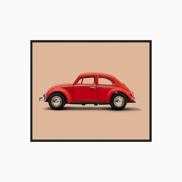 liv corday Red Vintage Car with Vanilla Background