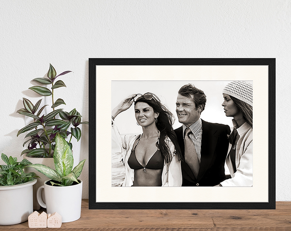 Liv Corday Roger Moore And Caroline Munro