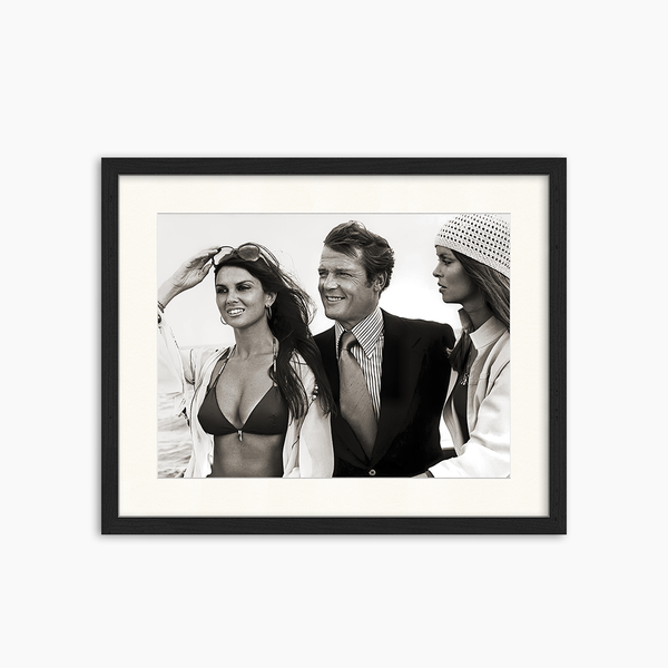 liv corday Roger Moore and Caroline Munro
