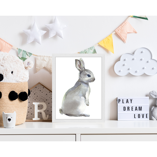 Liv Corday Watercolor Grey Rabbit