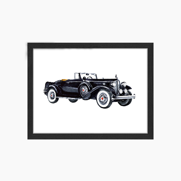 liv corday Watercolor Retro Car