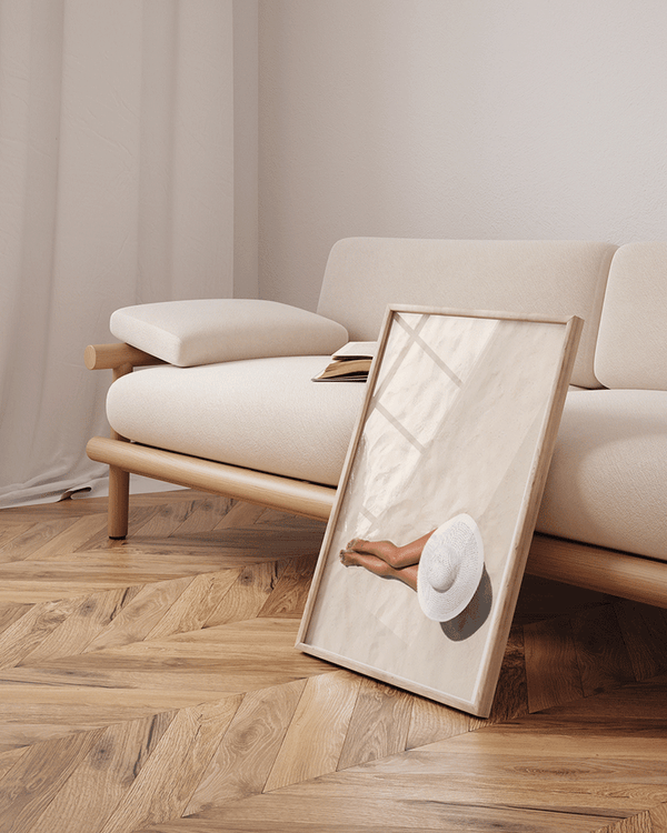 Liv Corday White Hat Beach Portrait