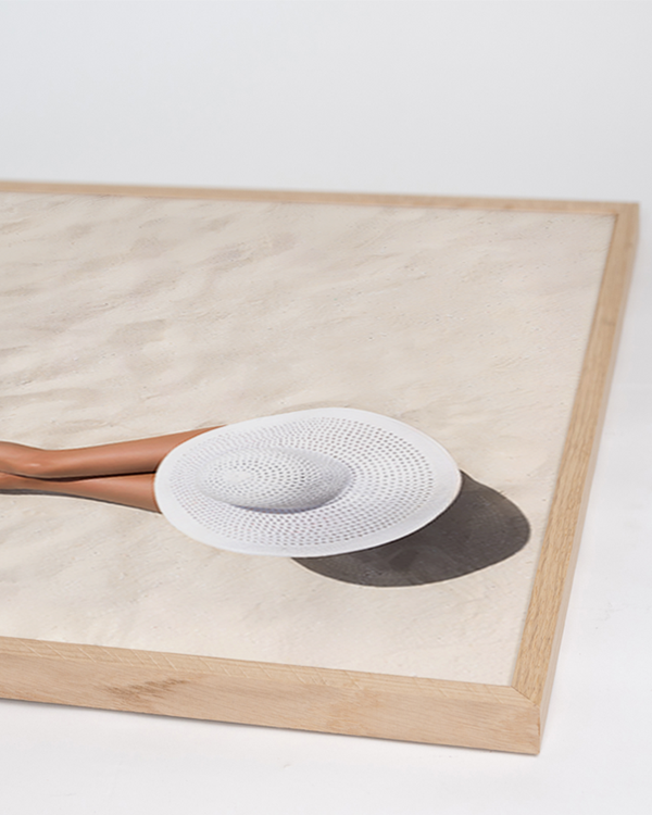 Liv Corday White Hat Beach Portrait