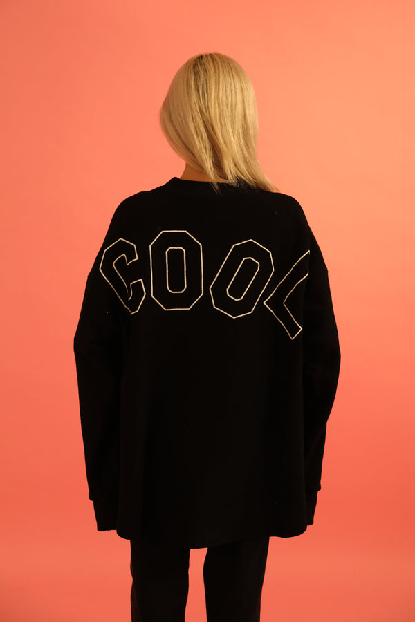 Livincool BIG WAVY LOGO SWEATSHIRT BLACK