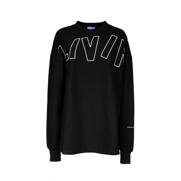 Livincool BIG WAVY LOGO SWEATSHIRT BLACK