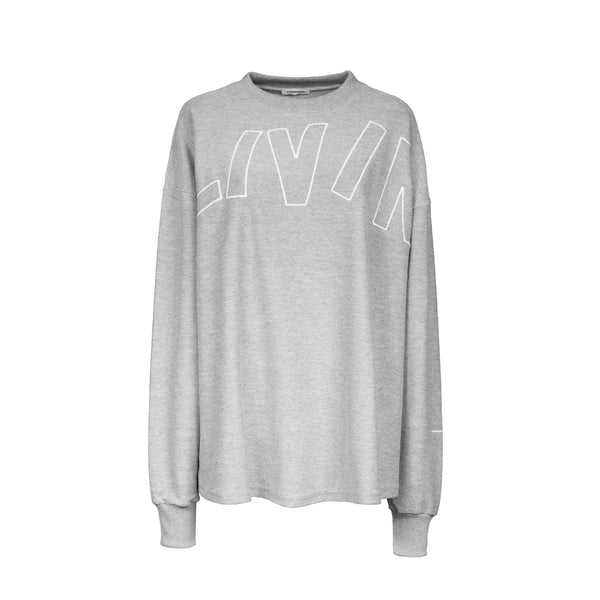 Livincool BIG WAVY LOGO SWEATSHIRT GREY