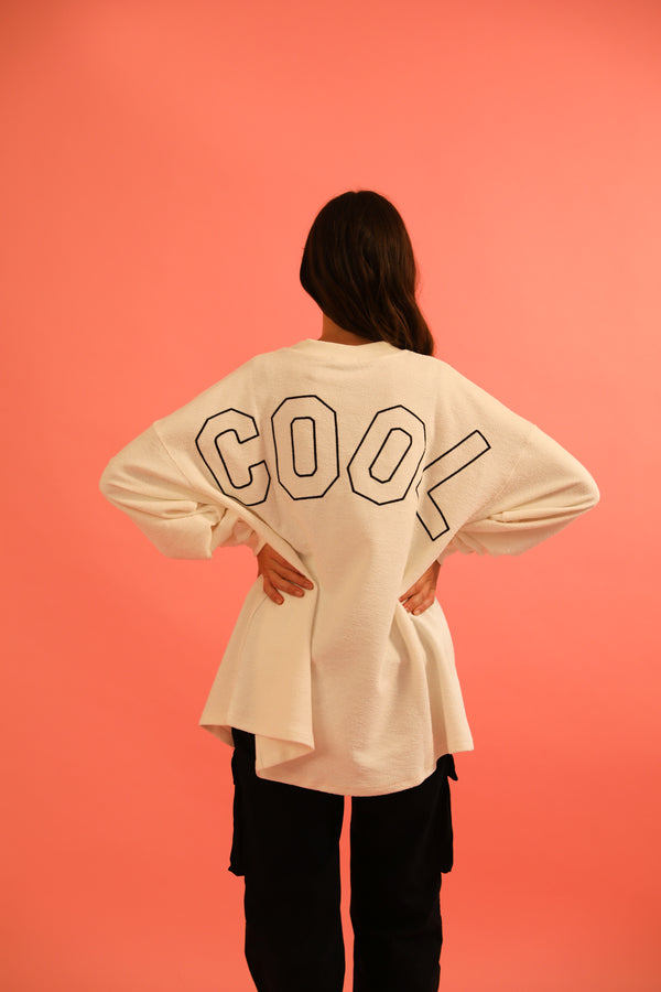 Livincool BIG WAVY LOGO SWEATSHIRT WHITE