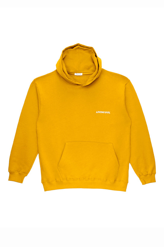 livincool EMBROIDERED SLICK HOODIE GINGER BREAD