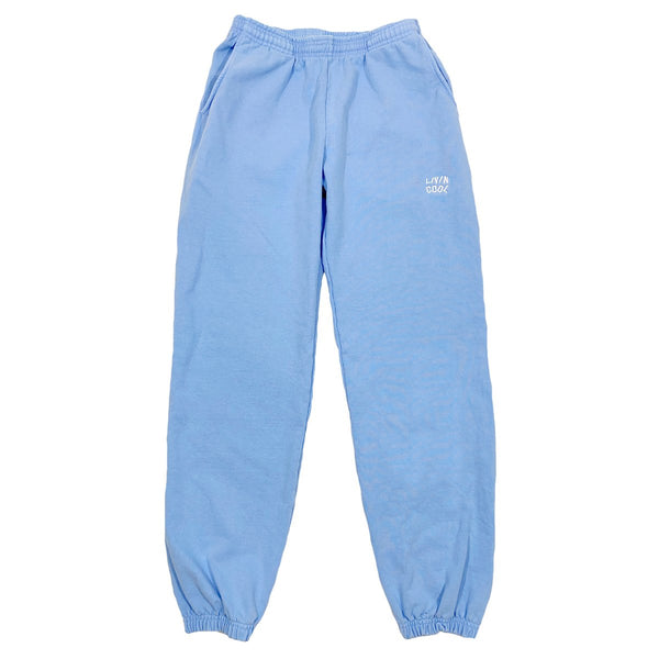 livincool EMBROIDERED WAVY SWEATPANT SKY BLUE