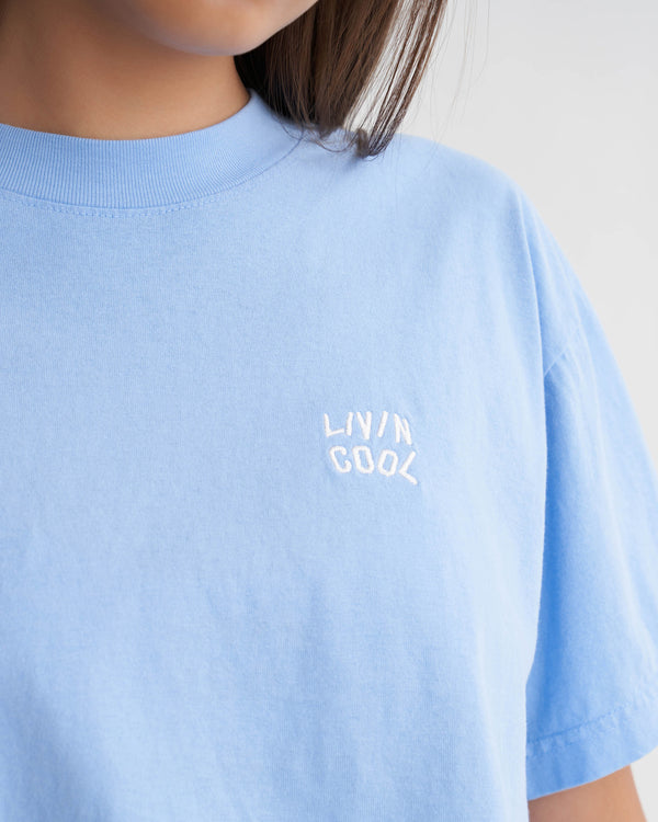 Livincool ESSENTIAL CROP TEE SKY BLUE