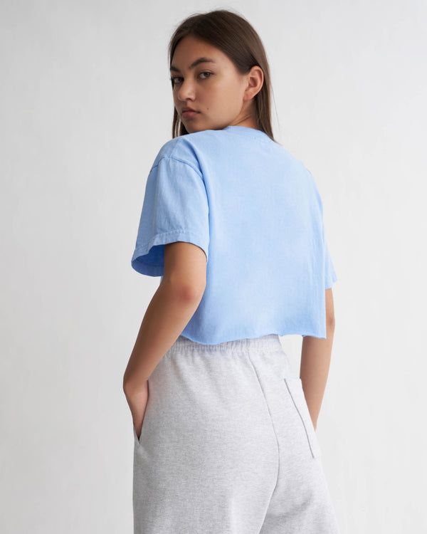 Livincool ESSENTIAL CROP TEE SKY BLUE