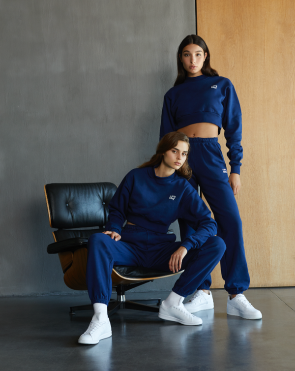 Livincool ESSENTIAL CROPPED CREWNECK ESTATE BLUE