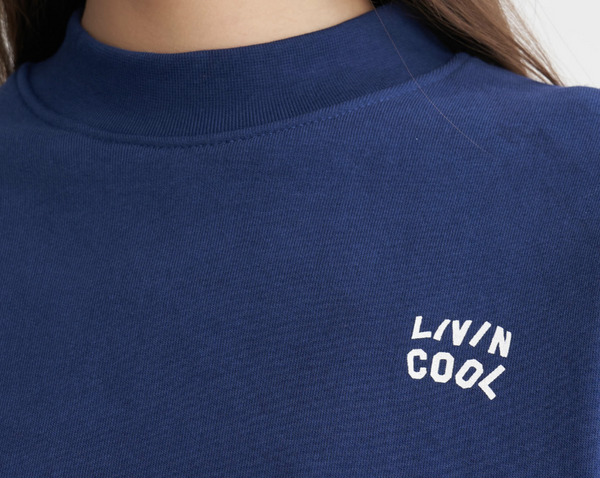Livincool ESSENTIAL CROPPED CREWNECK ESTATE BLUE
