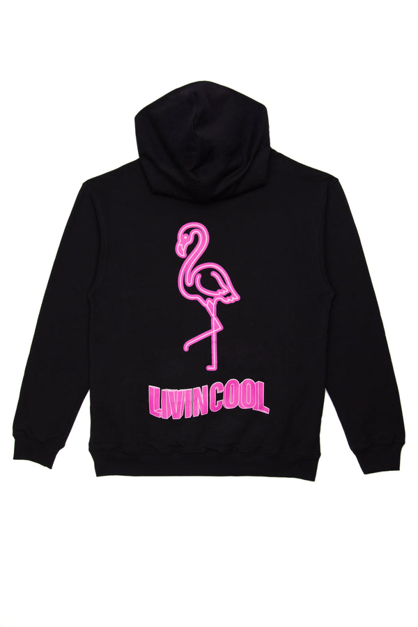 Livincool FLAMINGO HOODIE BLACK