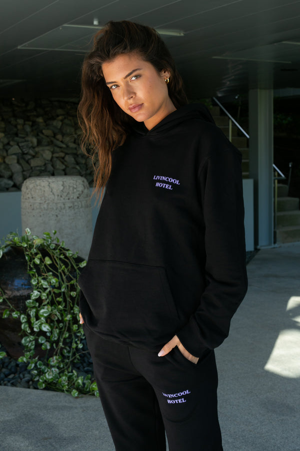 Livincool HOTEL HOODIE BLACK