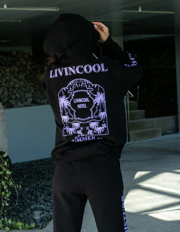 Livincool HOTEL HOODIE BLACK