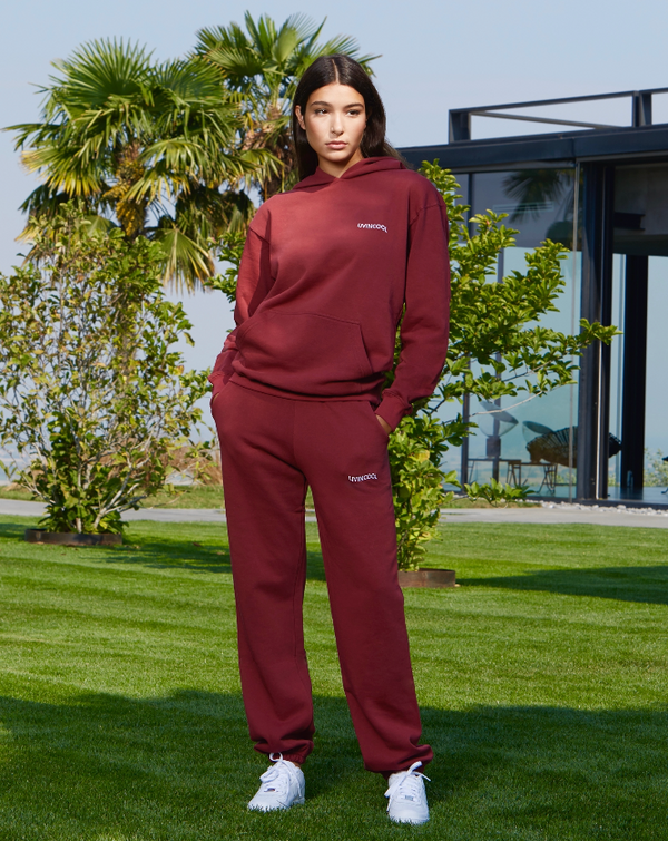 Livincool LOS ANGELES SWEATPANTS BURGUNDY