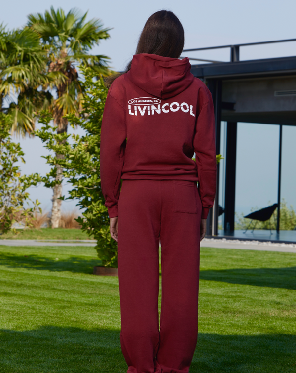 Livincool LOS ANGELES SWEATPANTS BURGUNDY