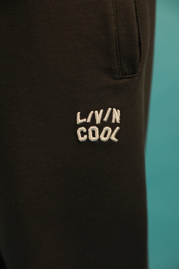 Livincool PANTS WAVY LOGO EMBROIDERED DARK GREY