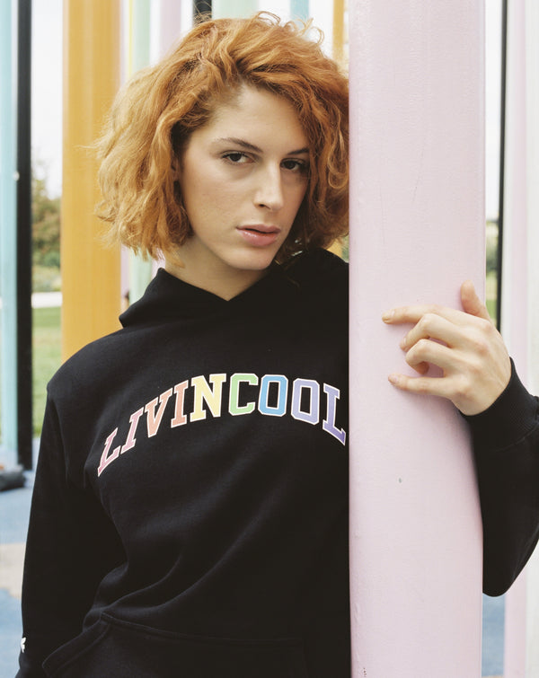 Livincool RAINBOW RAILROAD HOODIE BLACK